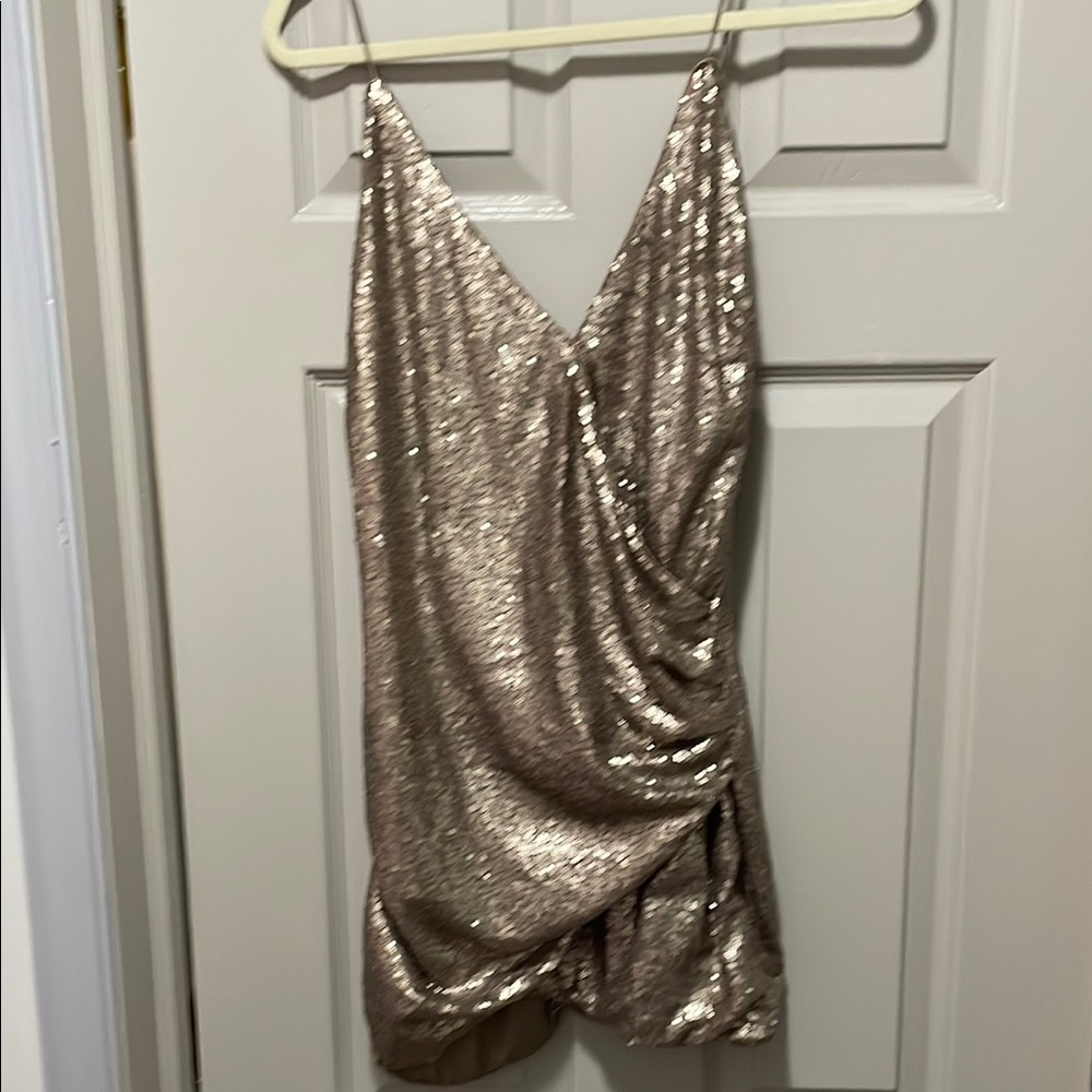 Tobi Metallic Gold Dress